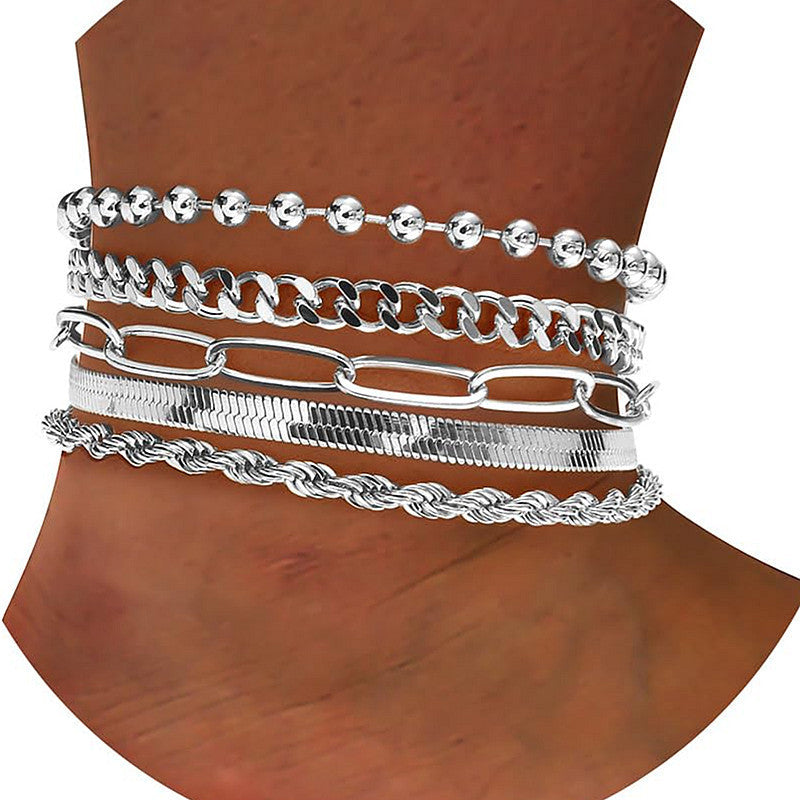 Wholesale suit Jewelry Personalized Bracelet New Alloy Combination Bracelet Six-piece Set